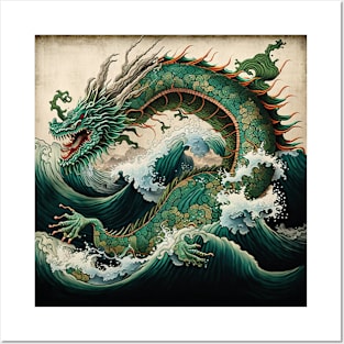 dragon wave Posters and Art